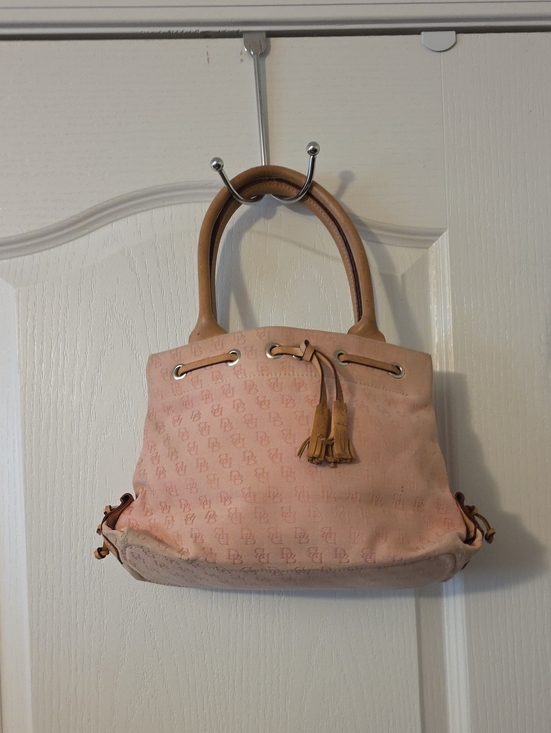 Dooney & Bourke Handbags - Vintage Dooney & Bourke Women’s Pink Tote Handbag with Tassel Accent
